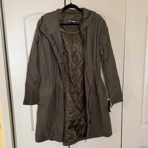 Steve Madden Women's Khaki Utility Jacket with Hood